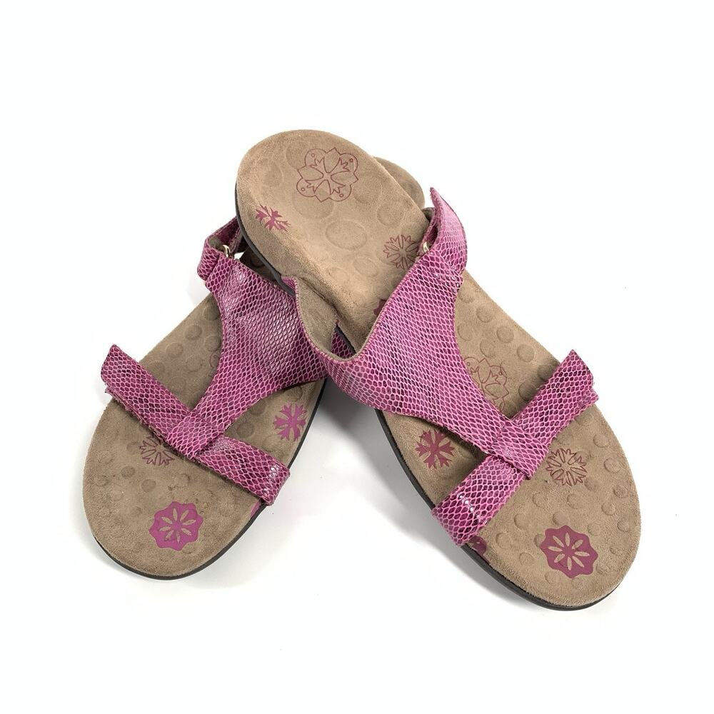 Orthaheel Molly Faux Snakeskin Leather Orthopedic Comfort Sandals 7 Women Purple